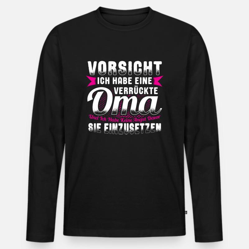 Oma - Männer Premium Bio Langarmshirt - Schwarz