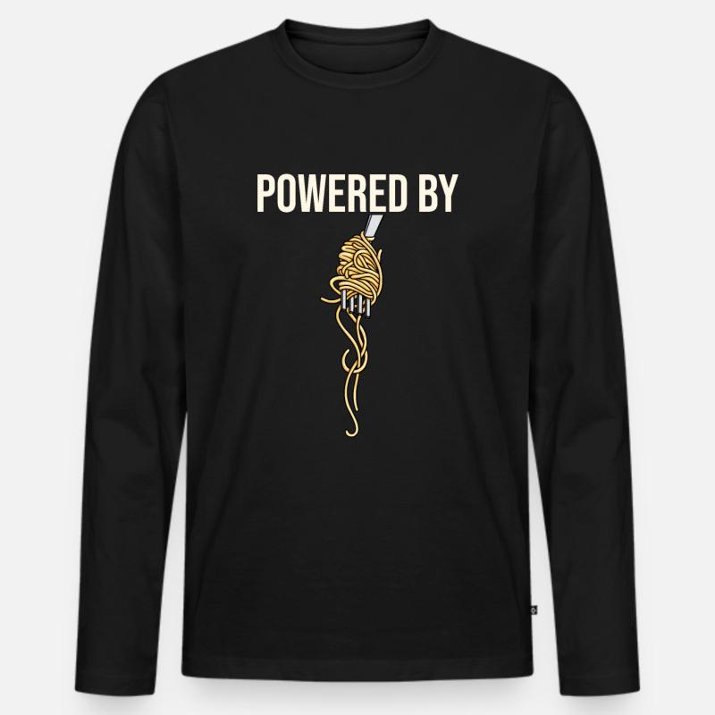 Pasta - Männer Premium Bio Langarmshirt - Schwarz