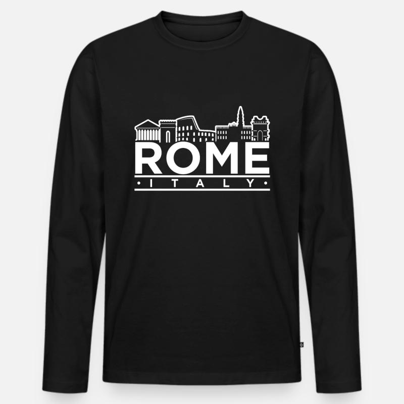 Rom - Männer Premium Bio Langarmshirt - Schwarz