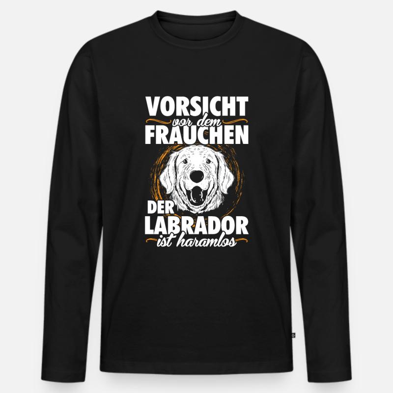 Labrador - Männer Premium Bio Langarmshirt - Schwarz
