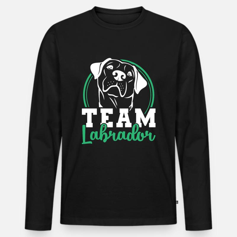 Labrador - Männer Premium Bio Langarmshirt - Schwarz