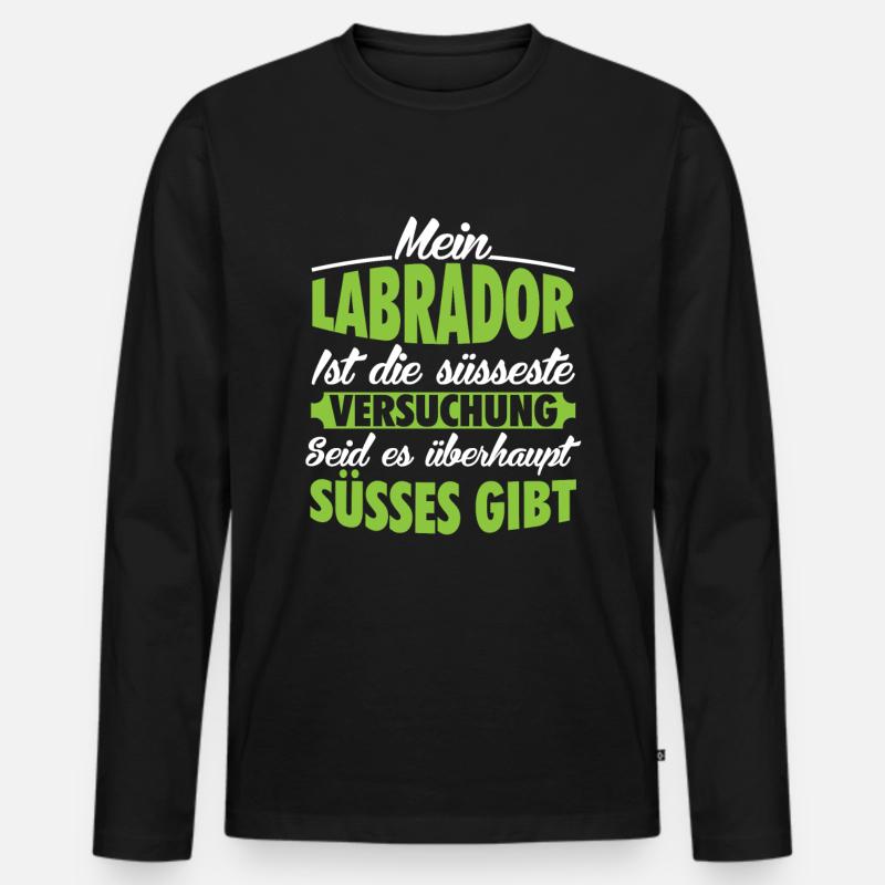 Labrador - Männer Premium Bio Langarmshirt - Schwarz