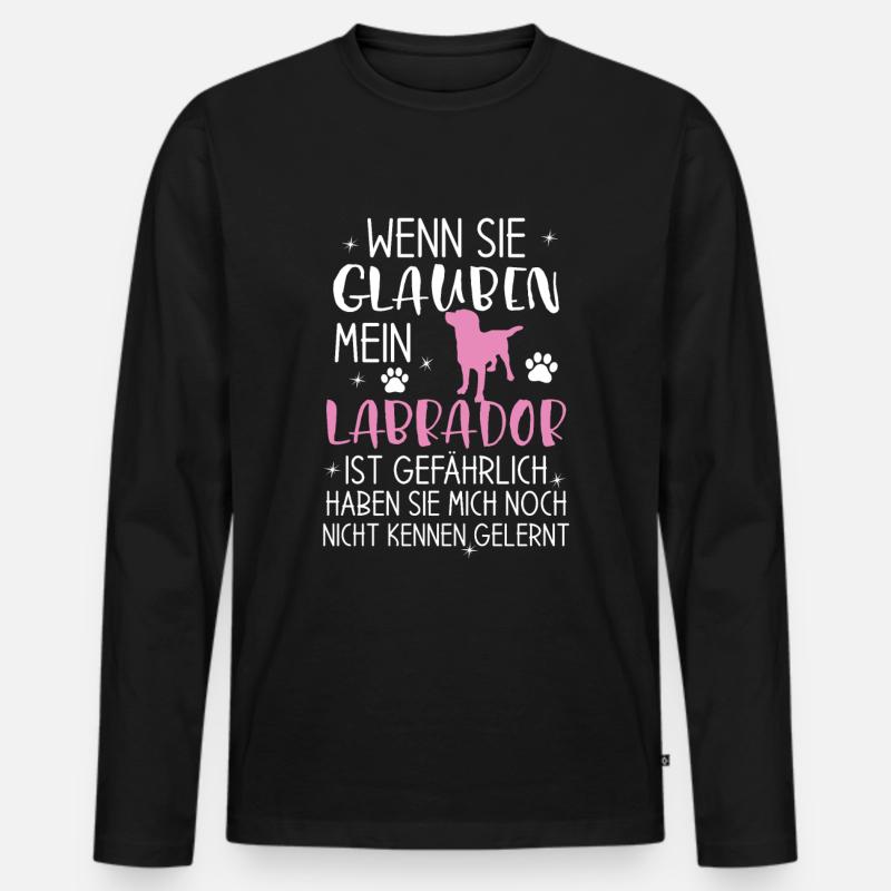 Labrador - Männer Premium Bio Langarmshirt - Schwarz