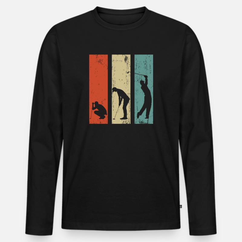 Golf Golfer Golfplatz Geschenk Golfschläger Lustig - Männer Premium Bio Langarmshirt - Schwarz