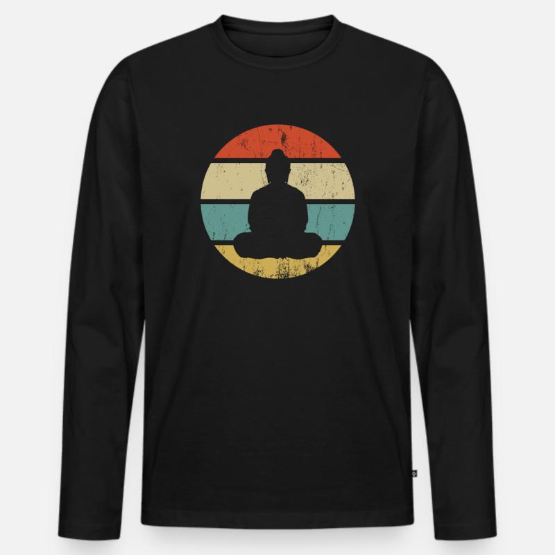 Buddhismus - Männer Premium Bio Langarmshirt - Schwarz