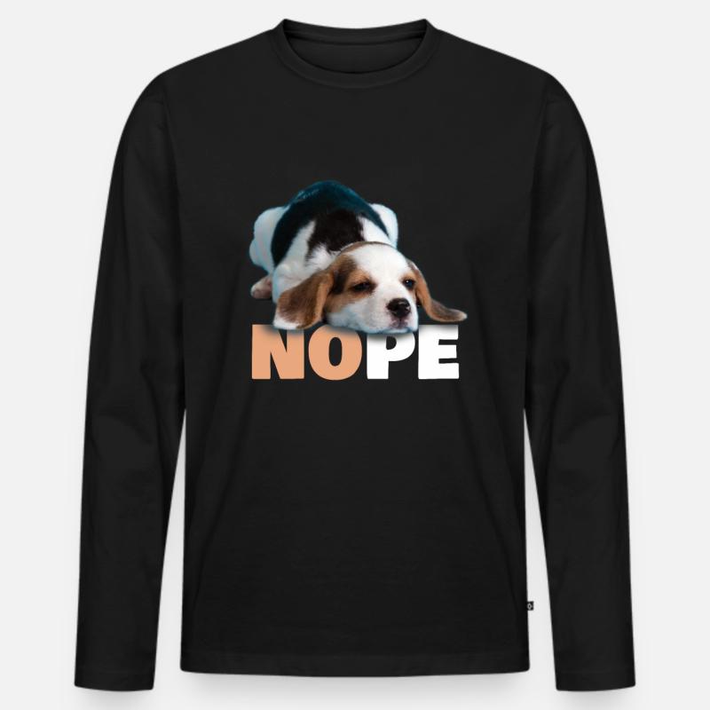 Beagle Hündchen Geschenkidee - Männer Premium Bio Langarmshirt - Schwarz