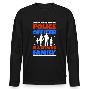 Polizei - Männer Premium Bio Langarmshirt - Schwarz - Vorne - Nico (187cm)