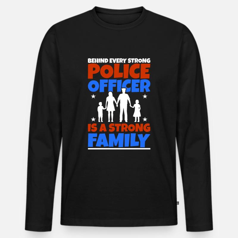 Polizei - Männer Premium Bio Langarmshirt - Schwarz