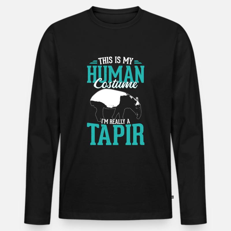 Tapir - Männer Premium Bio Langarmshirt - Schwarz