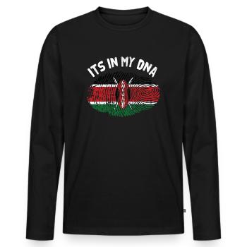 Kenya - Men's Premium Organic Long Sleeve Shirt - black - Front - Nico (187cm)