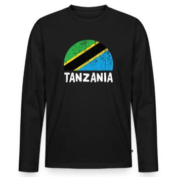 Tanzania - Men's Premium Organic Long Sleeve Shirt - black - Front - Nico (187cm)