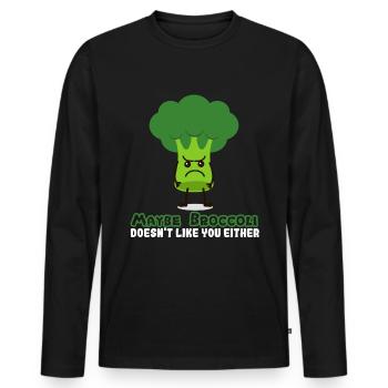 brocoli - T-shirt manches longues Premium bio Homme - noir - Devant - Nico (187cm)