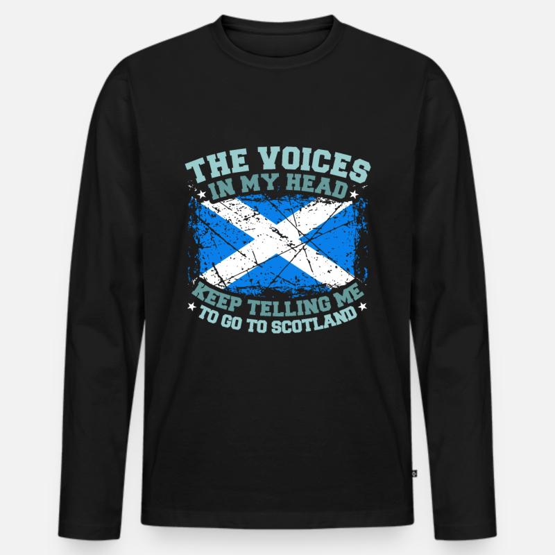 Schottland - Männer Premium Bio Langarmshirt - Schwarz