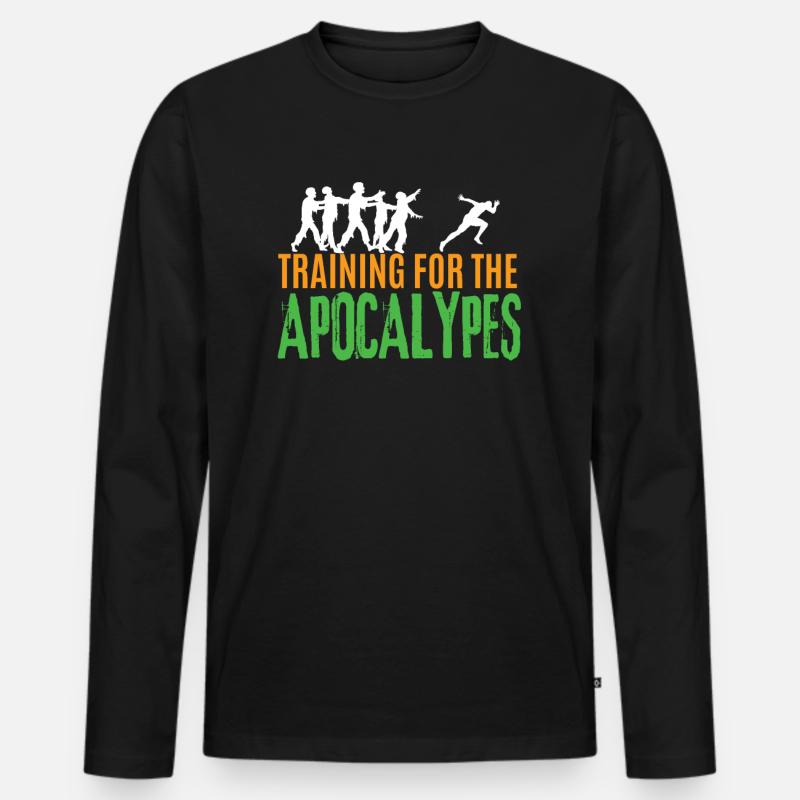 Zombie - Männer Premium Bio Langarmshirt - Schwarz