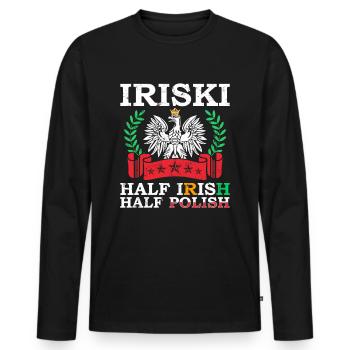 Irlande - T-shirt manches longues Premium bio Homme - noir - Devant - Nico (187cm)