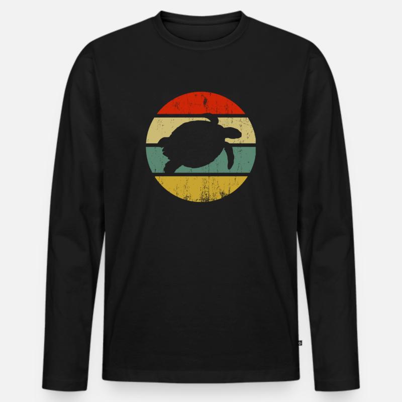 Schildkröte - Männer Premium Bio Langarmshirt - Schwarz