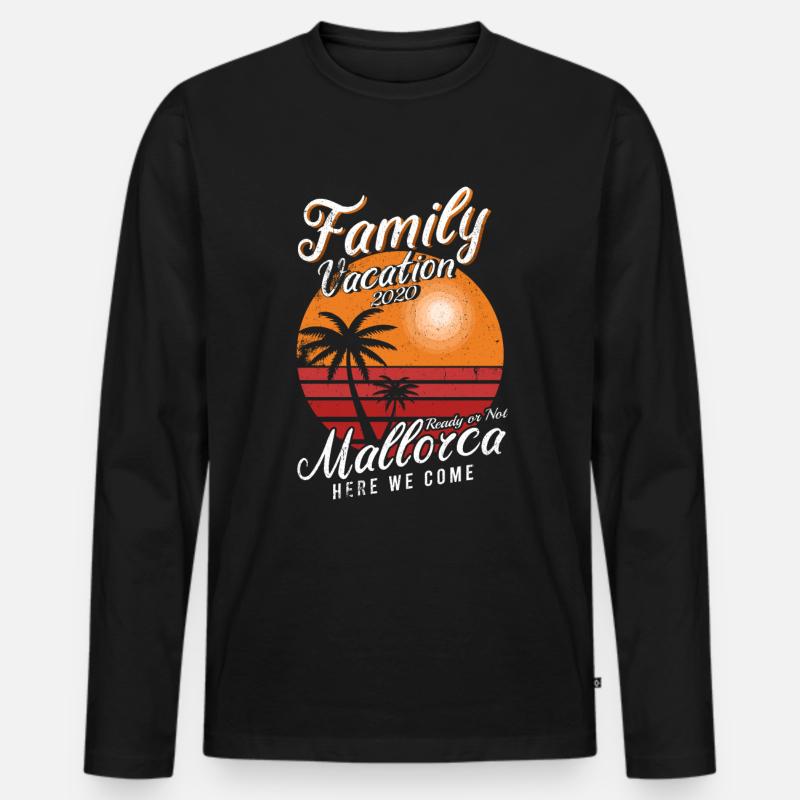 Mallorca - Männer Premium Bio Langarmshirt - Schwarz
