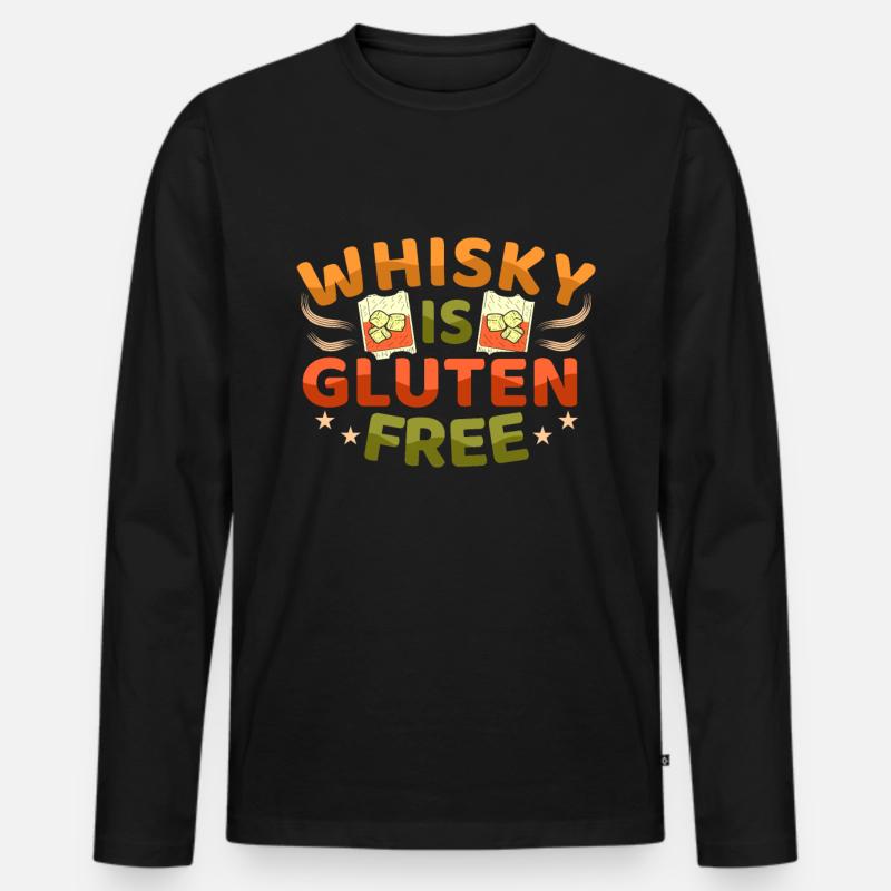 Whisky - Männer Premium Bio Langarmshirt - Schwarz