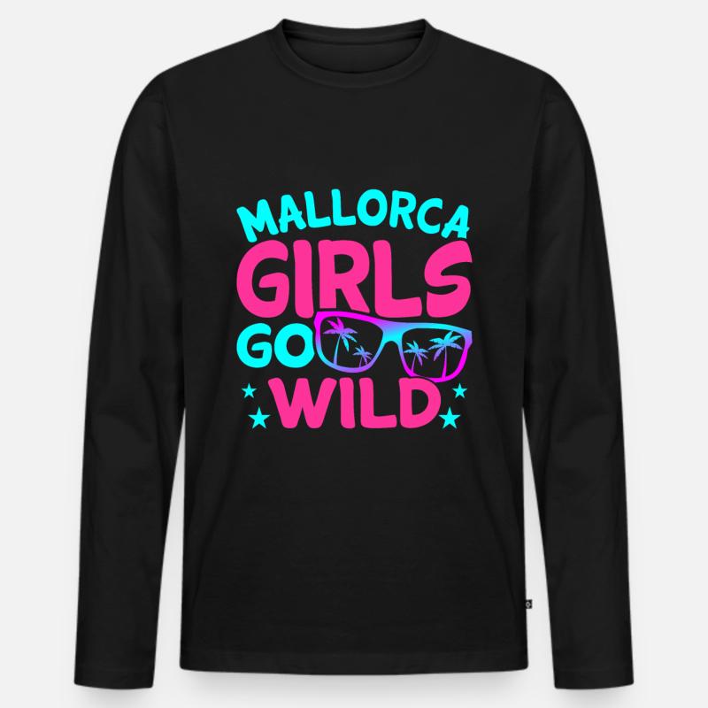 Mallorca - Männer Premium Bio Langarmshirt - Schwarz
