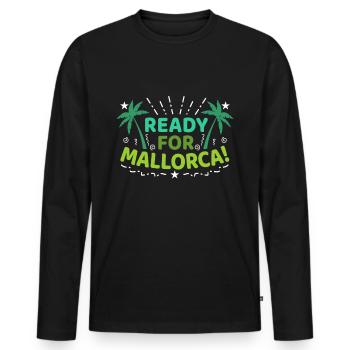 Majorque - T-shirt manches longues Premium bio Homme - noir - Devant - Nico (187cm)