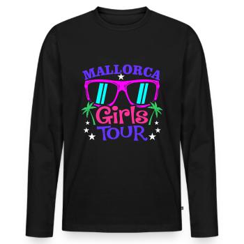 Mallorca - Männer Premium Bio Langarmshirt - Schwarz - Vorne - Nico (187cm)