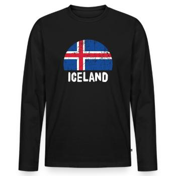 Iceland - Men's Premium Organic Long Sleeve Shirt - black - Front - Nico (187cm)