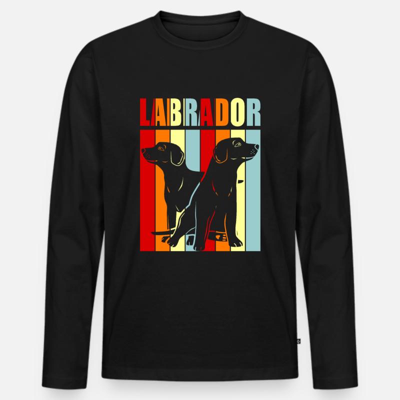Labrador - Männer Premium Bio Langarmshirt - Schwarz