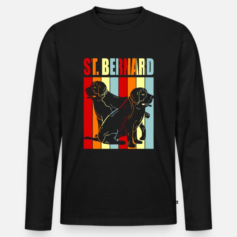 Bernhardiner - Männer Premium Bio Langarmshirt - Schwarz