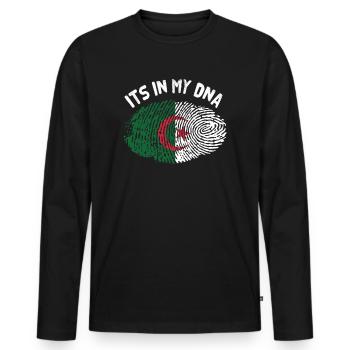 Algeria - Men's Premium Organic Long Sleeve Shirt - black - Front - Nico (187cm)