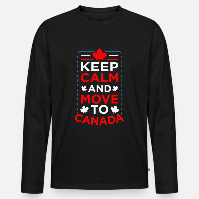 Kanada - Männer Premium Bio Langarmshirt - Schwarz