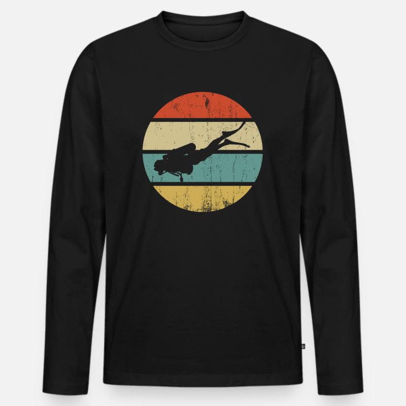 Tauchen - Männer Premium Bio Langarmshirt - Schwarz