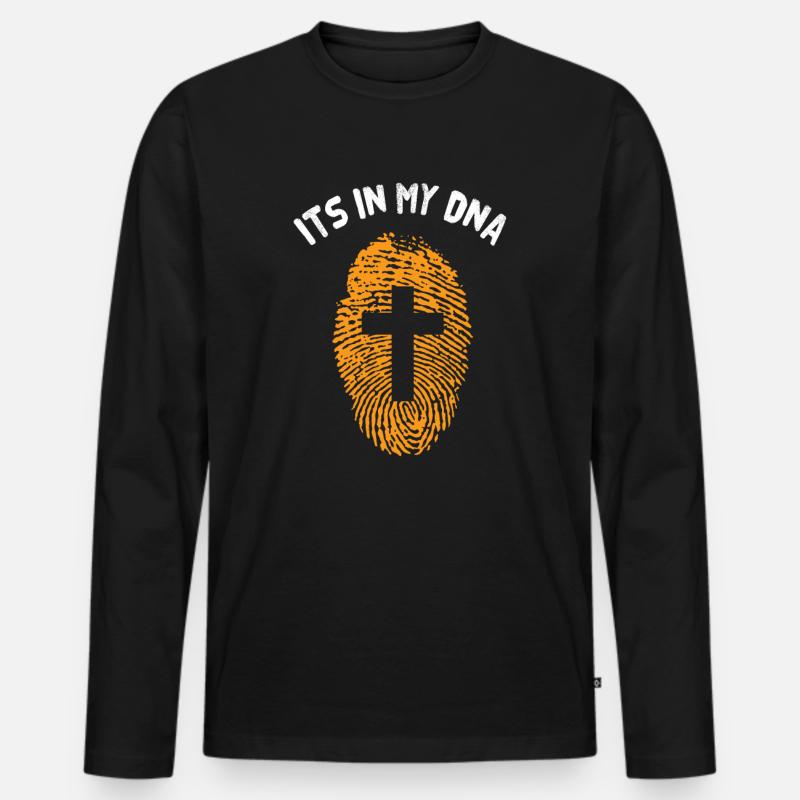 Jesus - Männer Premium Bio Langarmshirt - Schwarz