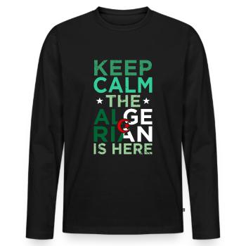 Algeria - Men's Premium Organic Long Sleeve Shirt - black - Front - Nico (187cm)