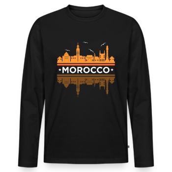 Morocco - Men's Premium Organic Long Sleeve Shirt - black - Front - Nico (187cm)