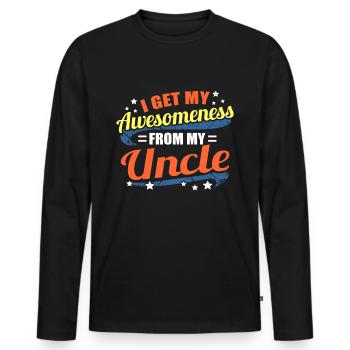 Onkel - Männer Premium Bio Langarmshirt - Schwarz - Vorne - Nico (187cm)