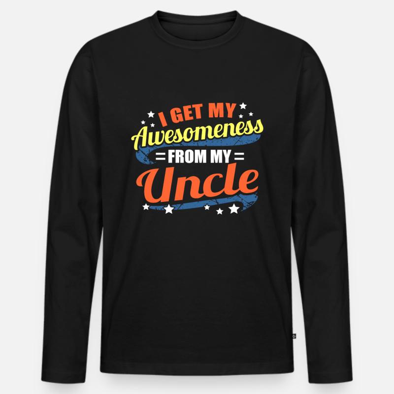 Onkel - Männer Premium Bio Langarmshirt - Schwarz
