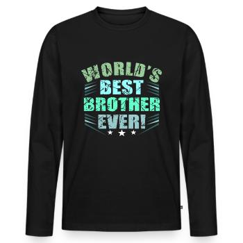 Brother - Men's Premium Organic Long Sleeve Shirt - black - Front - Nico (187cm)