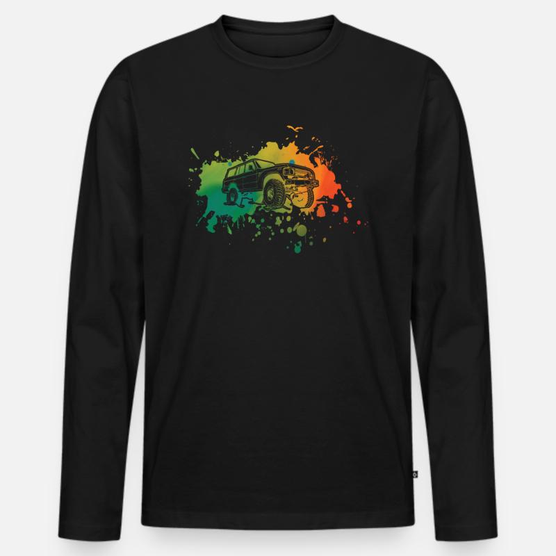 Auto - Männer Premium Bio Langarmshirt - Schwarz