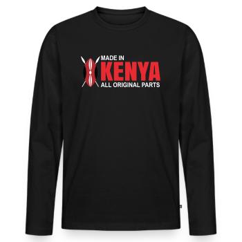 Kenya - Men's Premium Organic Long Sleeve Shirt - black - Front - Nico (187cm)