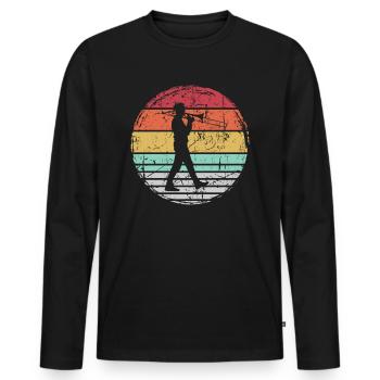 Trombone trombone - T-shirt manches longues Premium bio Homme - noir - Devant - Nico (187cm)