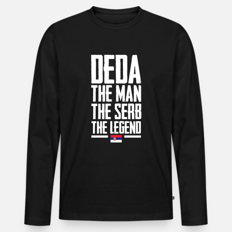 Serbien - Männer Premium Bio Langarmshirt - Schwarz