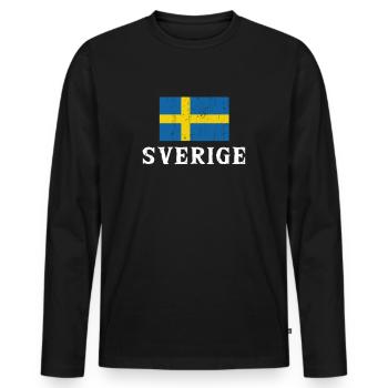 Suède - T-shirt manches longues Premium bio Homme - noir - Devant - Nico (187cm)