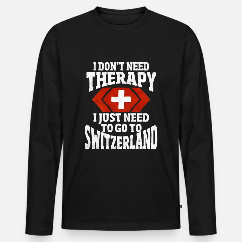 Schweiz Schweizer Geschenkidee - Männer Premium Bio Langarmshirt - Schwarz
