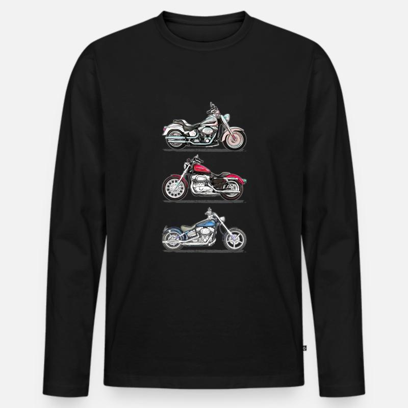 Motorrad - Männer Premium Bio Langarmshirt - Schwarz