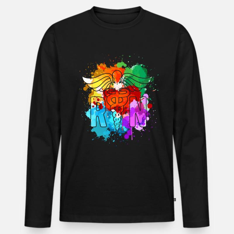 Krankenschwester Krankenpfleger - Männer Premium Bio Langarmshirt - Schwarz