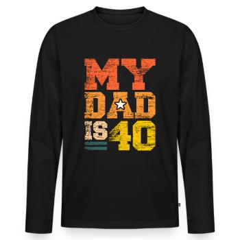 40th birthday - Men's Premium Organic Long Sleeve Shirt - black - Front - Nico (187cm)