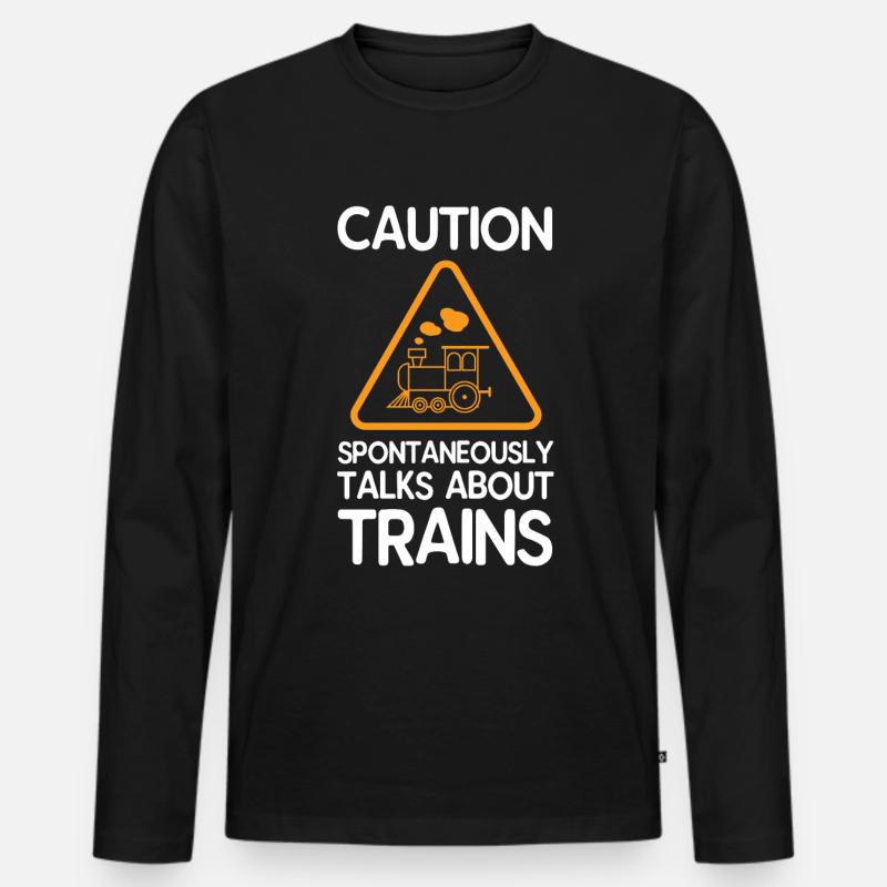 Zug - Männer Premium Bio Langarmshirt - Schwarz
