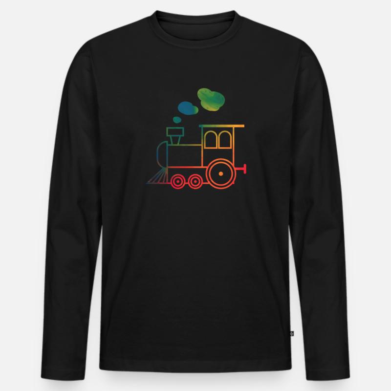 Zug - Männer Premium Bio Langarmshirt - Schwarz
