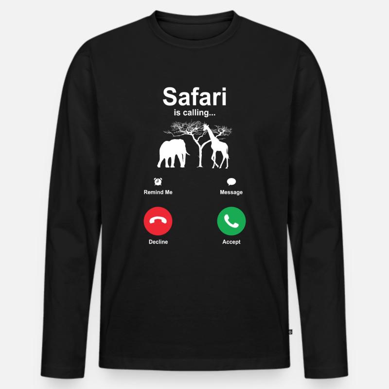 Safari - Männer Premium Bio Langarmshirt - Schwarz