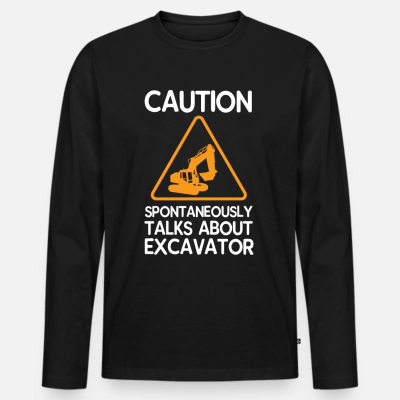 Bagger - Männer Premium Bio Langarmshirt - Schwarz